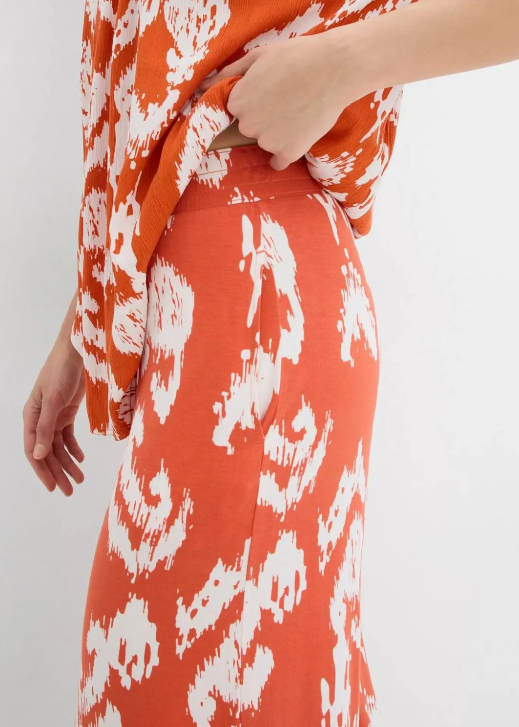 Online Jersey-Hose aus Viskose-Mix Damen Bekleidung·Kleider|Zweiteiler & Sets