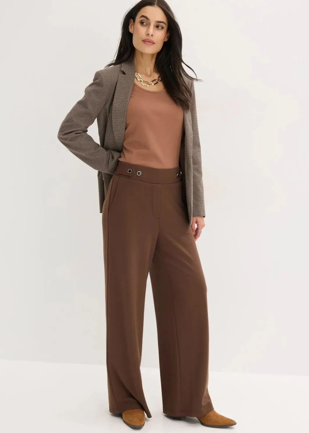 Damen bonprix Hosen|Bekleidung·Kleider|Jersey-Hose mit dekorativem Riegel