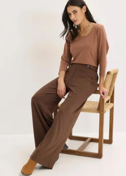 Damen bonprix Hosen|Bekleidung·Kleider|Jersey-Hose mit dekorativem Riegel