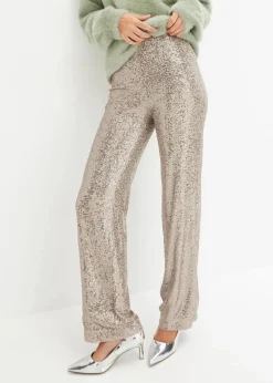 Jersey-Hose mit Pailletten Damen Bekleidung·Kleider|Hosen