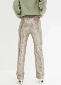 Jersey-Hose mit Pailletten Damen Bekleidung·Kleider|Hosen