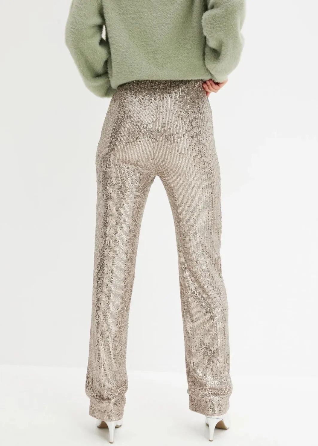 Jersey-Hose mit Pailletten Damen Bekleidung·Kleider|Hosen