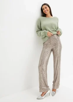 Jersey-Hose mit Pailletten Damen Bekleidung·Kleider|Hosen