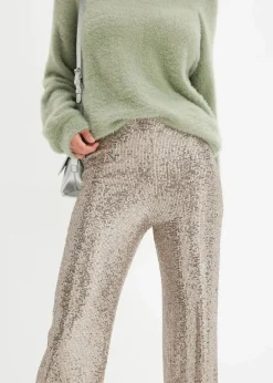 Jersey-Hose mit Pailletten Damen Bekleidung·Kleider|Hosen