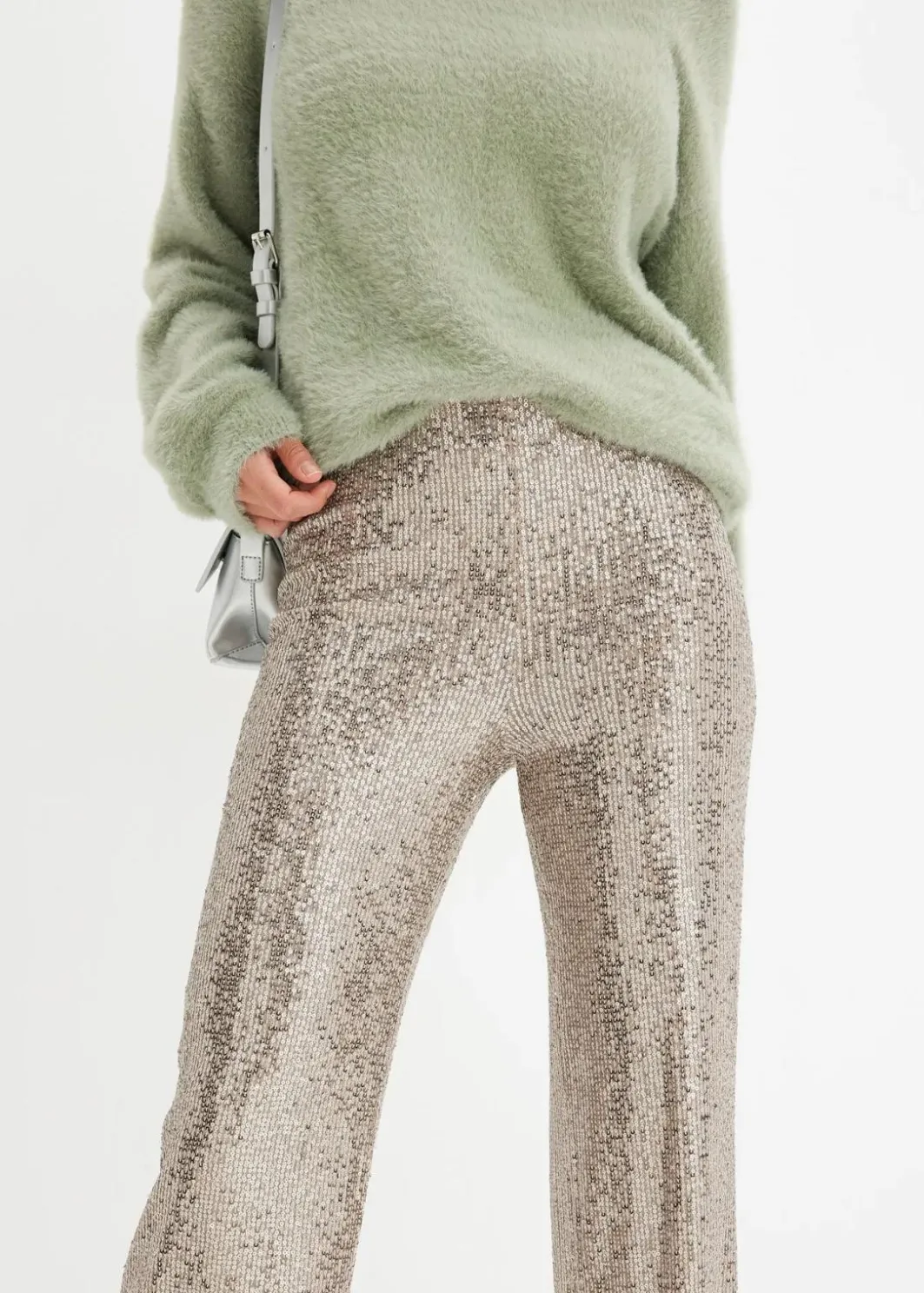 Jersey-Hose mit Pailletten Damen Bekleidung·Kleider|Hosen