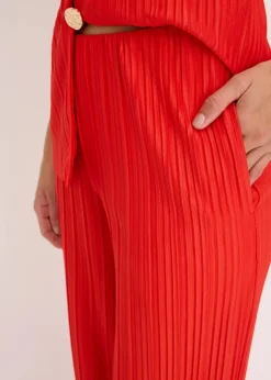 Damen bonprix Hosen|Bekleidung·Kleider|Jersey-Hose mit Plissee