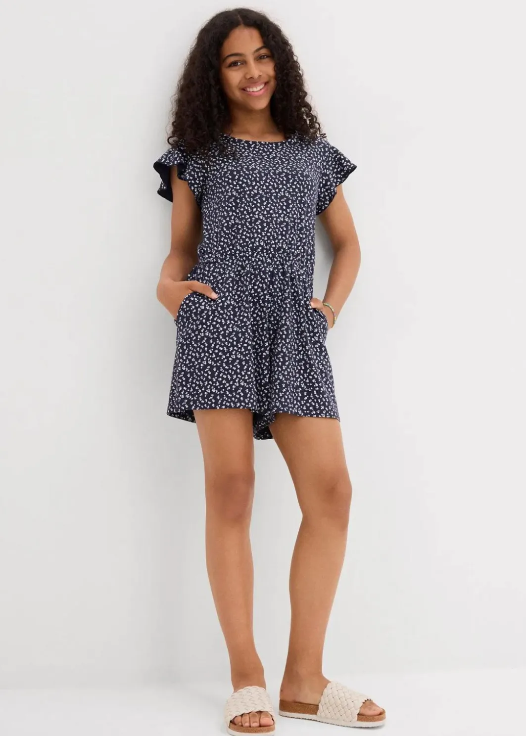 Kinder bonprix Mädchen 9-16 Jahre·Kleider & Jumpsuits|Mädchen 2-8 Jahre·Nachhaltigere Materialien|Jersey-Jumpsuit aus elastischem Bio-Baumwoll-Mix