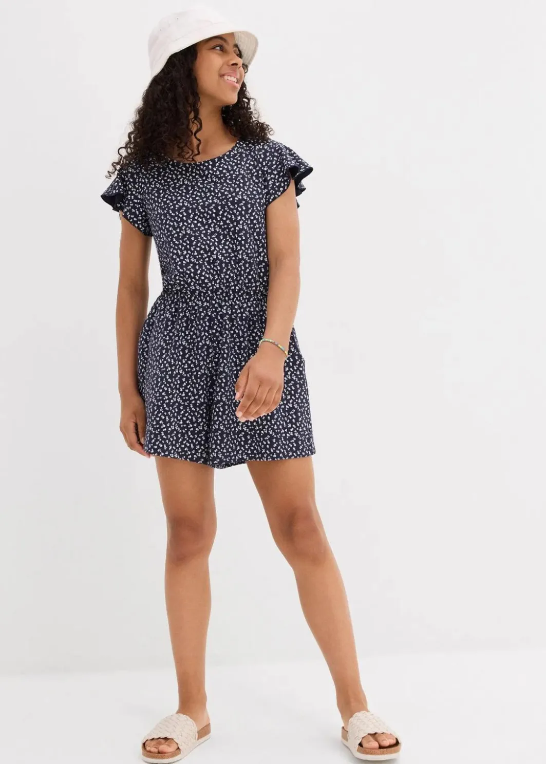 Kinder bonprix Mädchen 9-16 Jahre·Kleider & Jumpsuits|Mädchen 2-8 Jahre·Nachhaltigere Materialien|Jersey-Jumpsuit aus elastischem Bio-Baumwoll-Mix