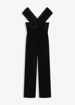 Damen bonprix Jumpsuits|Jersey-Jumpsuit aus fließendem Samt