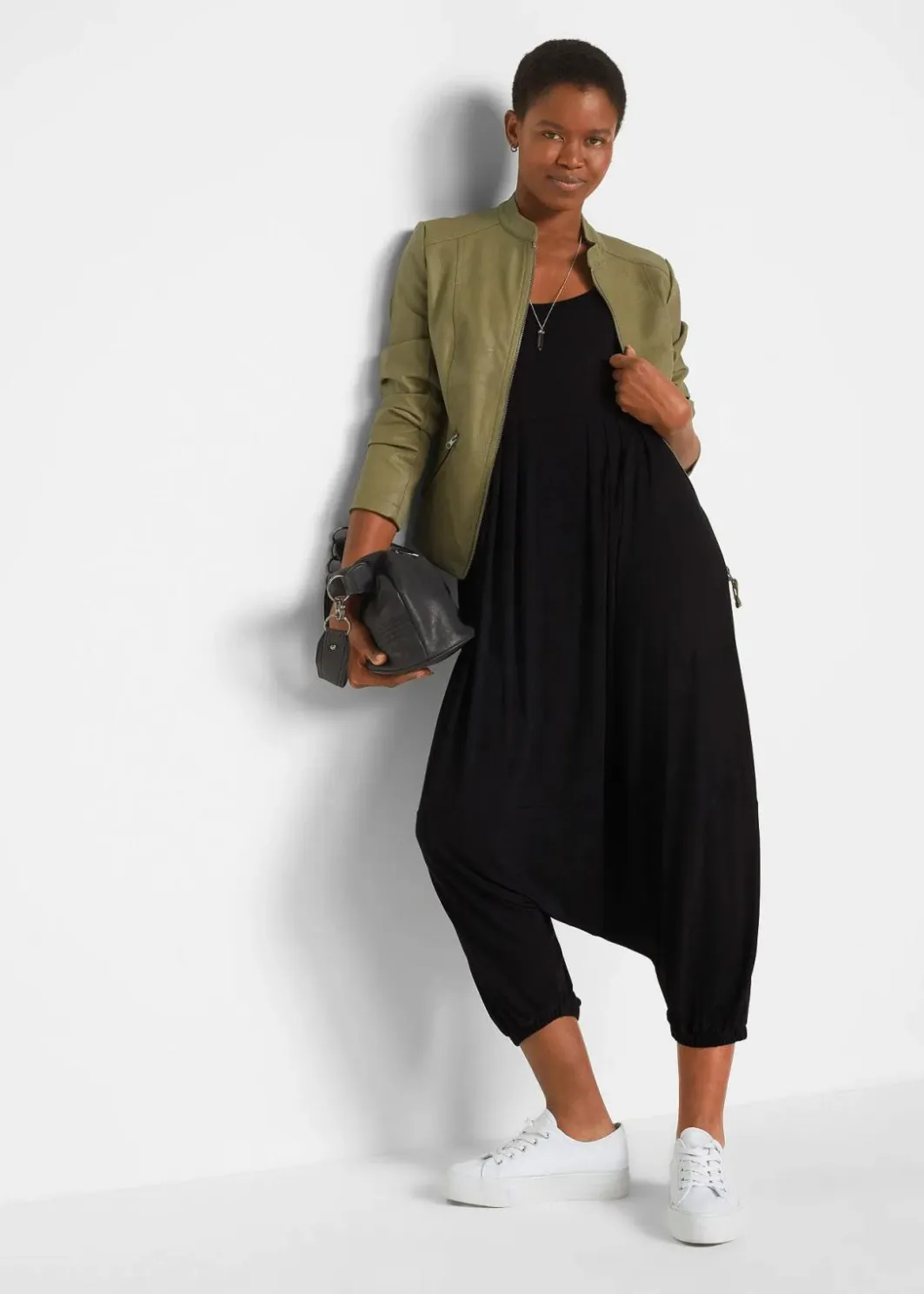 Damen bonprix Bekleidung·Homewear|Jumpsuits|Jersey-Jumpsuit aus fließendem Viskose-Mix