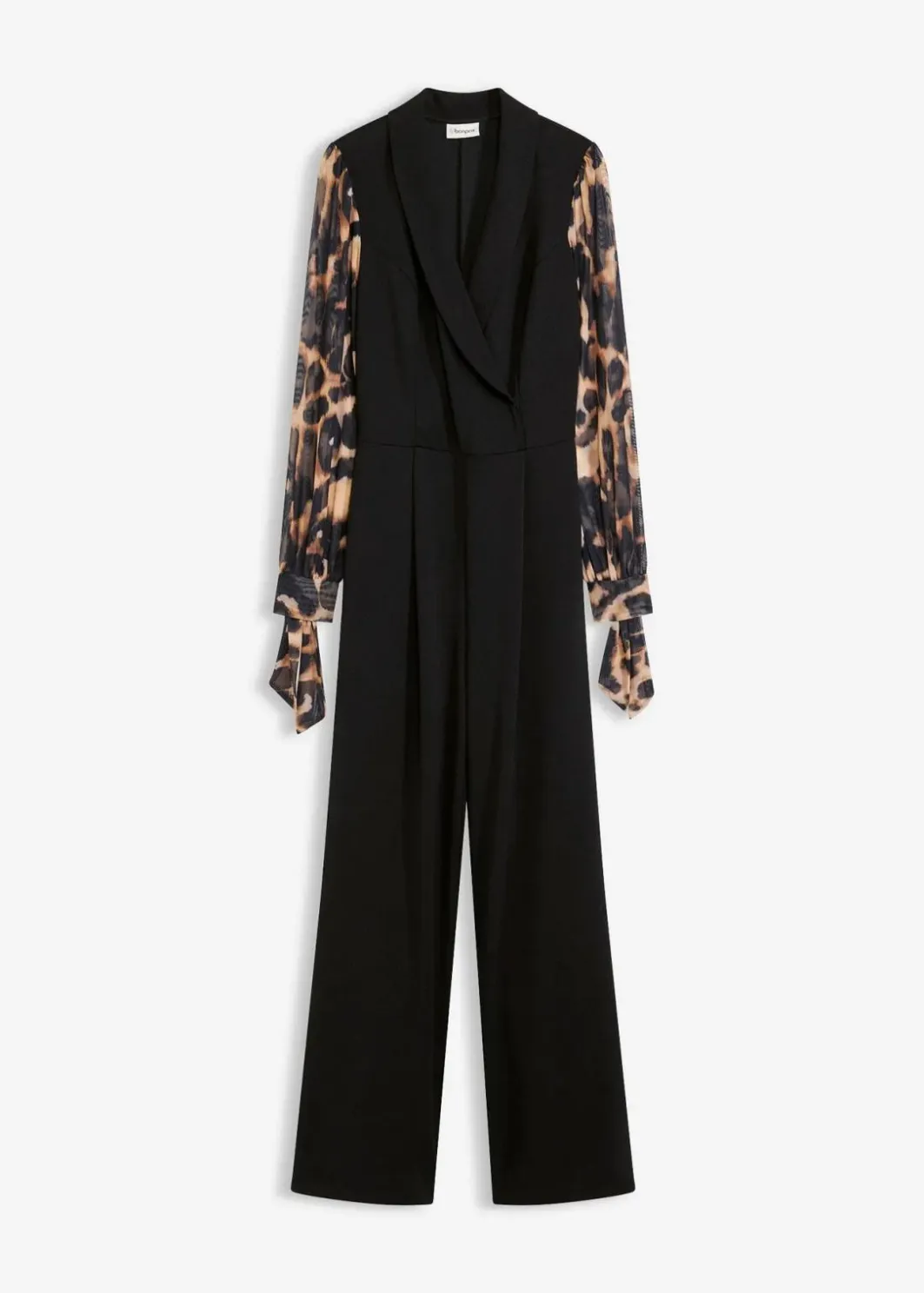 Damen bonprix Jumpsuits|Jersey-Jumpsuit mit Mesh-Ärmeln