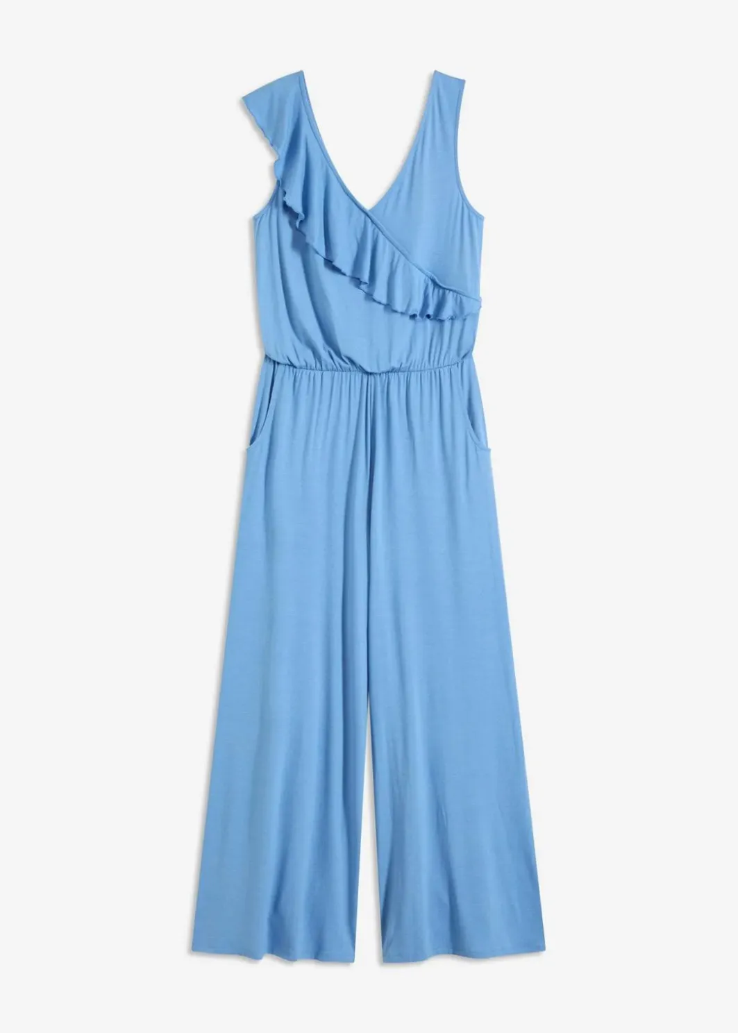 New Jersey-Jumpsuit mit Volant Damen Bekleidung·Homewear|Jumpsuits