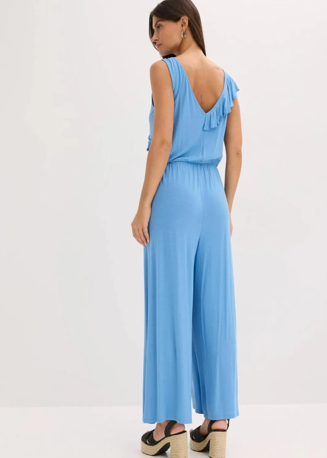 New Jersey-Jumpsuit mit Volant Damen Bekleidung·Homewear|Jumpsuits