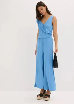 New Jersey-Jumpsuit mit Volant Damen Bekleidung·Homewear|Jumpsuits