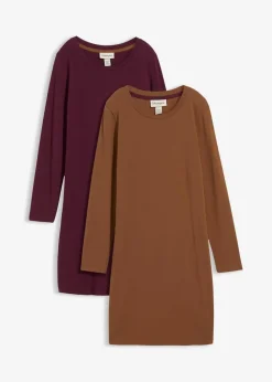 Hot Jerseykleid aus Baumwolle mit Stretch (2er Pack) Damen Kleider|Basics