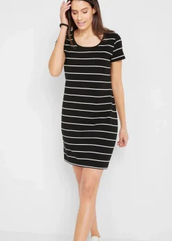Damen bonprix Kleider|Basics|Jerseykleid aus Baumwolle mit Stretch