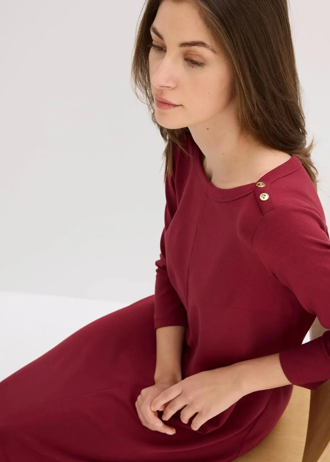 Damen bonprix Kleider|Jerseykleid aus bequemen Punto di Roma
