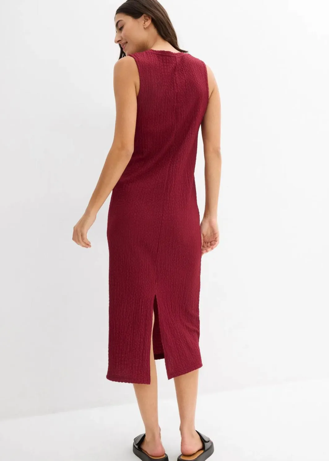 Clearance Jerseykleid aus Borkencrepe Damen Kleider|Bekleidung·Pullover & Strickjacken