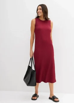Clearance Jerseykleid aus Borkencrepe Damen Kleider|Bekleidung·Pullover & Strickjacken