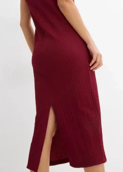 Clearance Jerseykleid aus Borkencrepe Damen Kleider|Bekleidung·Pullover & Strickjacken