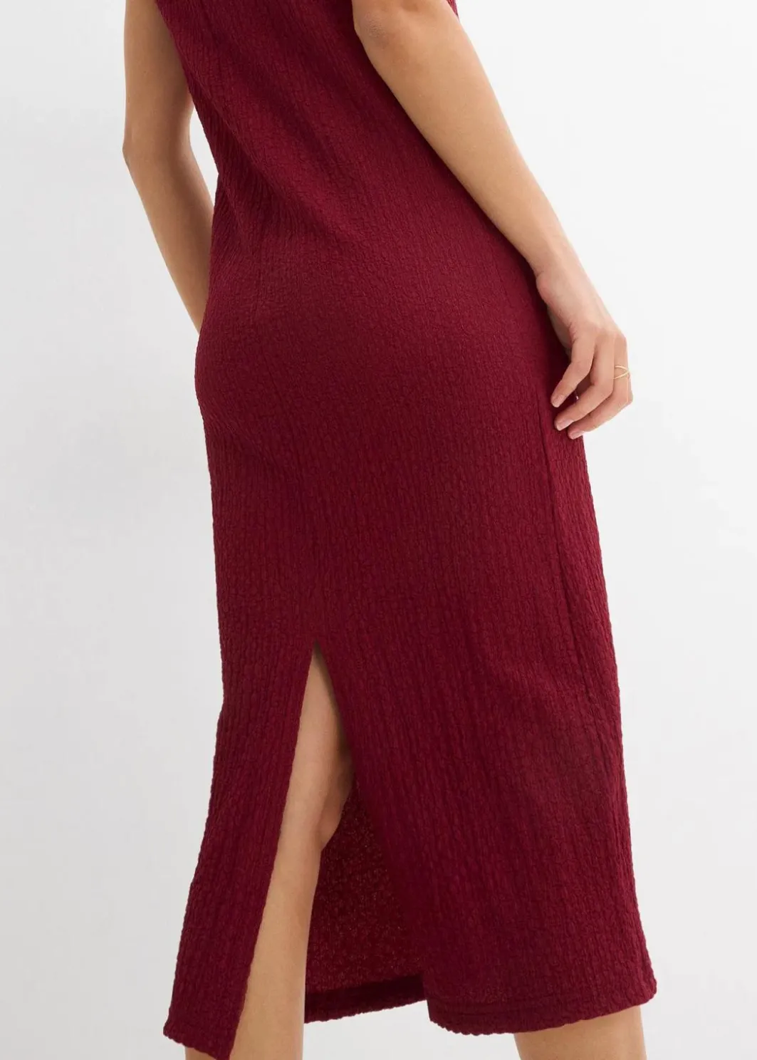 Clearance Jerseykleid aus Borkencrepe Damen Kleider|Bekleidung·Pullover & Strickjacken