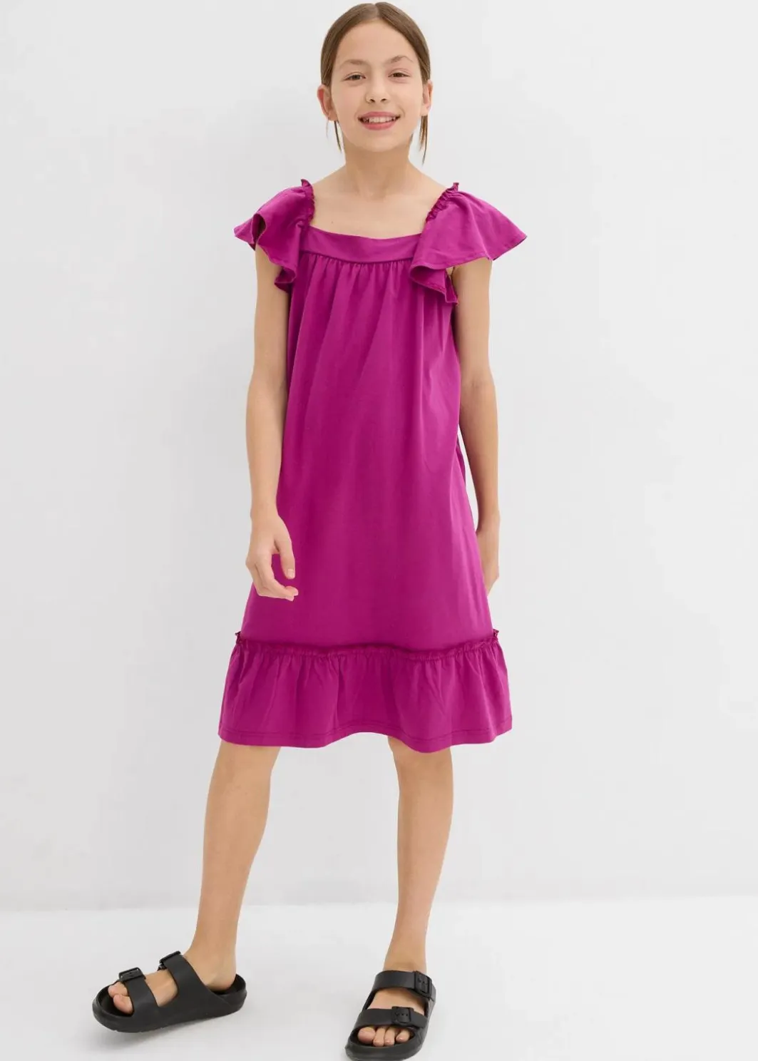 Kinder bonprix Mädchen 2-8 Jahre·Nachhaltigere Materialien|Mädchen 9-16 Jahre·Nachhaltigere Materialien|Jerseykleid aus elastischerm Bio-Baumwoll-Mix