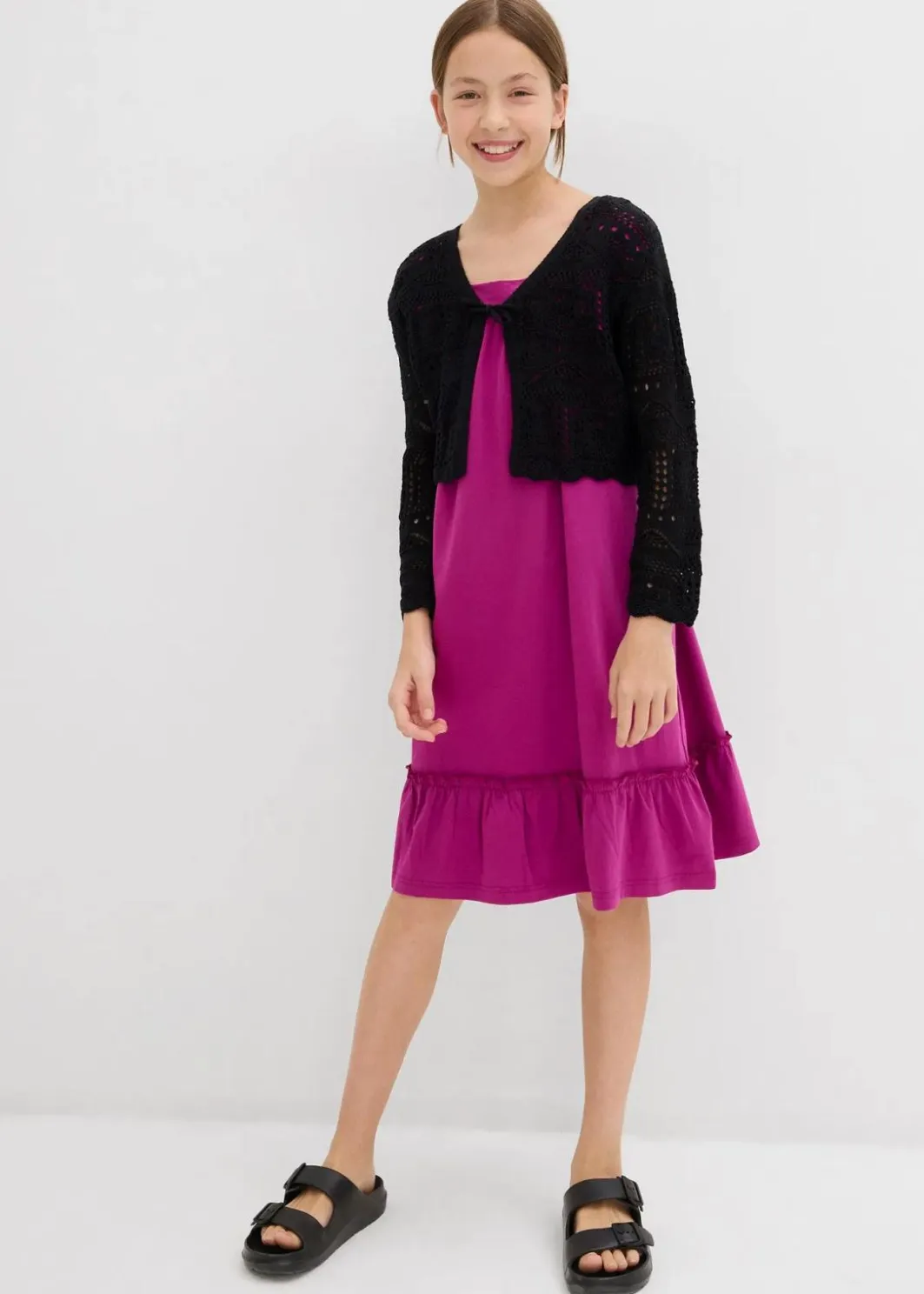Kinder bonprix Mädchen 2-8 Jahre·Nachhaltigere Materialien|Mädchen 9-16 Jahre·Nachhaltigere Materialien|Jerseykleid aus elastischerm Bio-Baumwoll-Mix