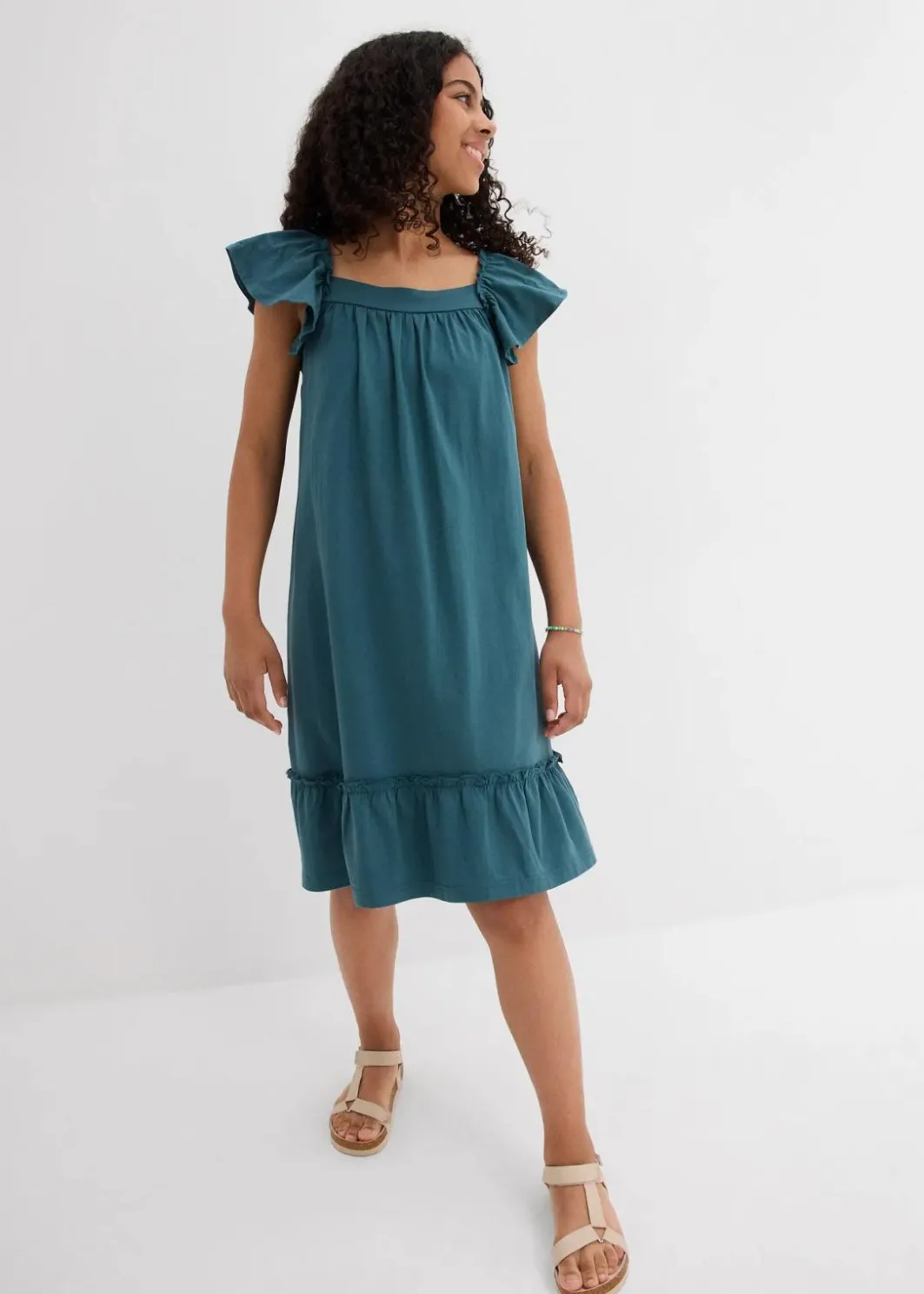 Kinder bonprix Mädchen 9-16 Jahre·Kleider & Jumpsuits|Mädchen 2-8 Jahre·Nachhaltigere Materialien|Jerseykleid aus elastischerm Bio-Baumwoll-Mix