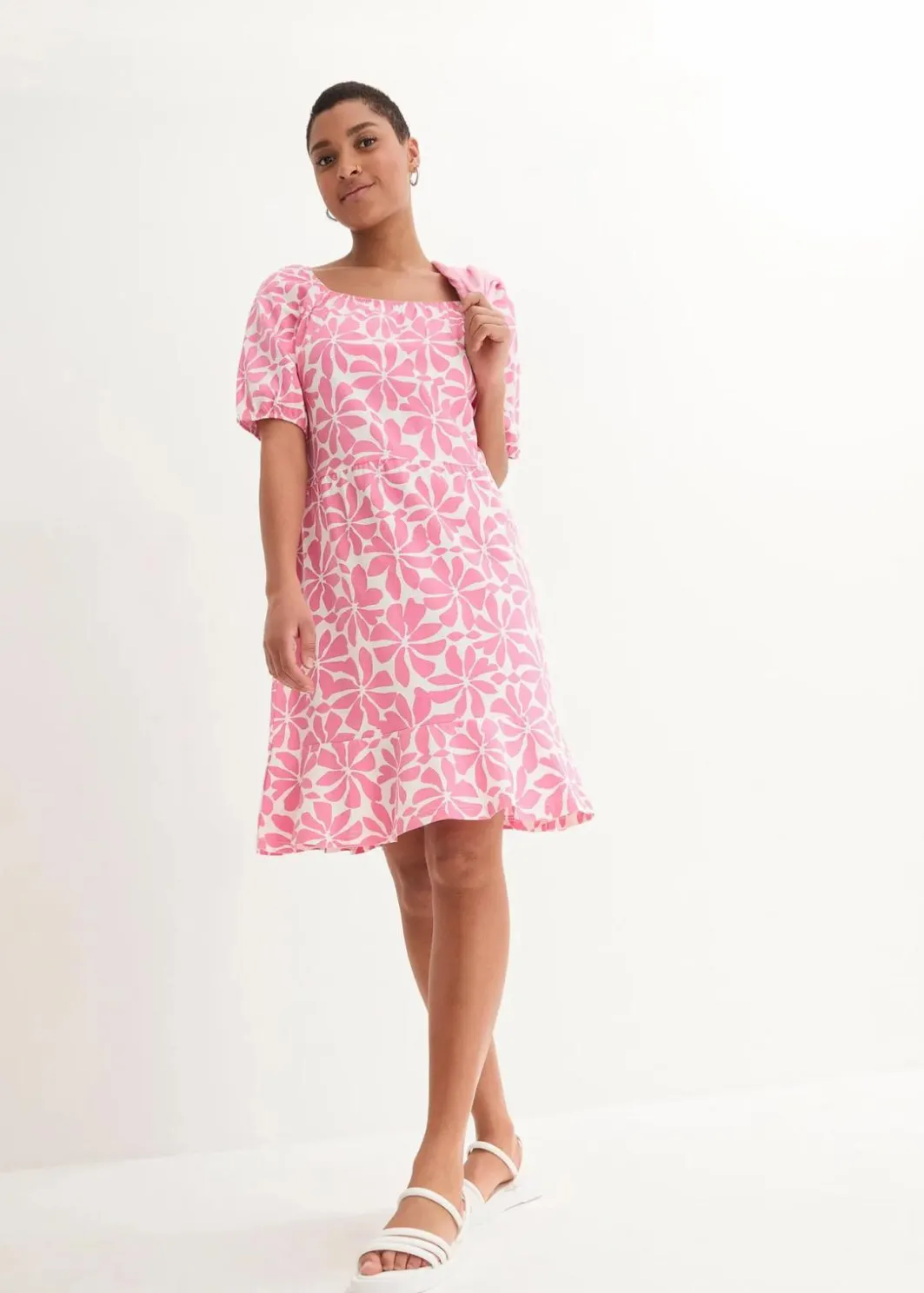 Outlet Jerseykleid aus elastischem Bio-Baumwoll-Mix Damen Nachhaltigere Materialien|Kleider