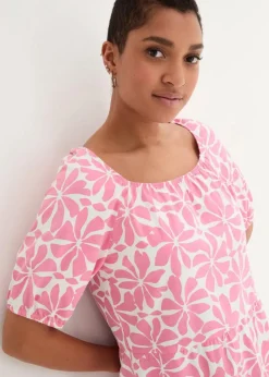 Outlet Jerseykleid aus elastischem Bio-Baumwoll-Mix Damen Nachhaltigere Materialien|Kleider