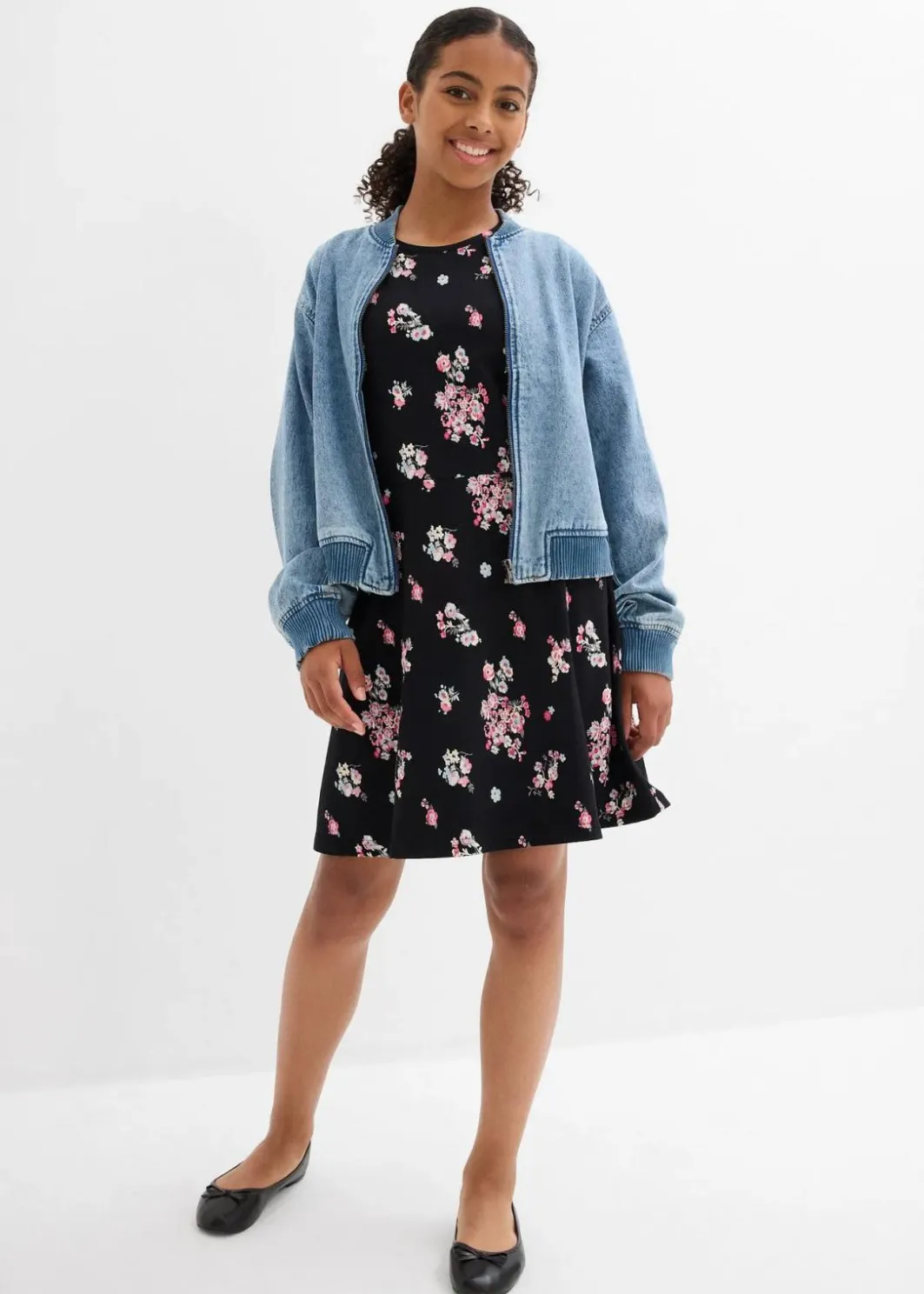 Clearance Jerseykleid aus elastischem Bio-Baumwoll-Mix Kinder Mädchen 9-16 Jahre·Kleider & Jumpsuits|Mädchen 2-8 Jahre·Nachhaltigere Materialien
