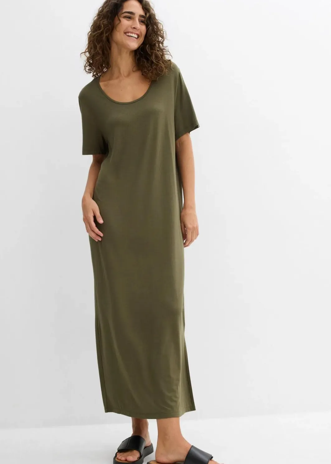 Damen bonprix Nachhaltigere Materialien|Kleider|Jerseykleid aus fließendem Viskose-Mix