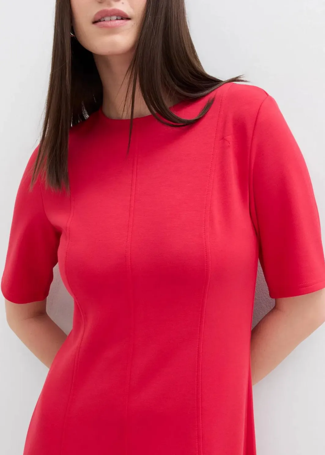 Damen bonprix Kleider|Bekleidung·Pullover & Strickjacken|Jerseykleid aus fließendem Viskose-Mix
