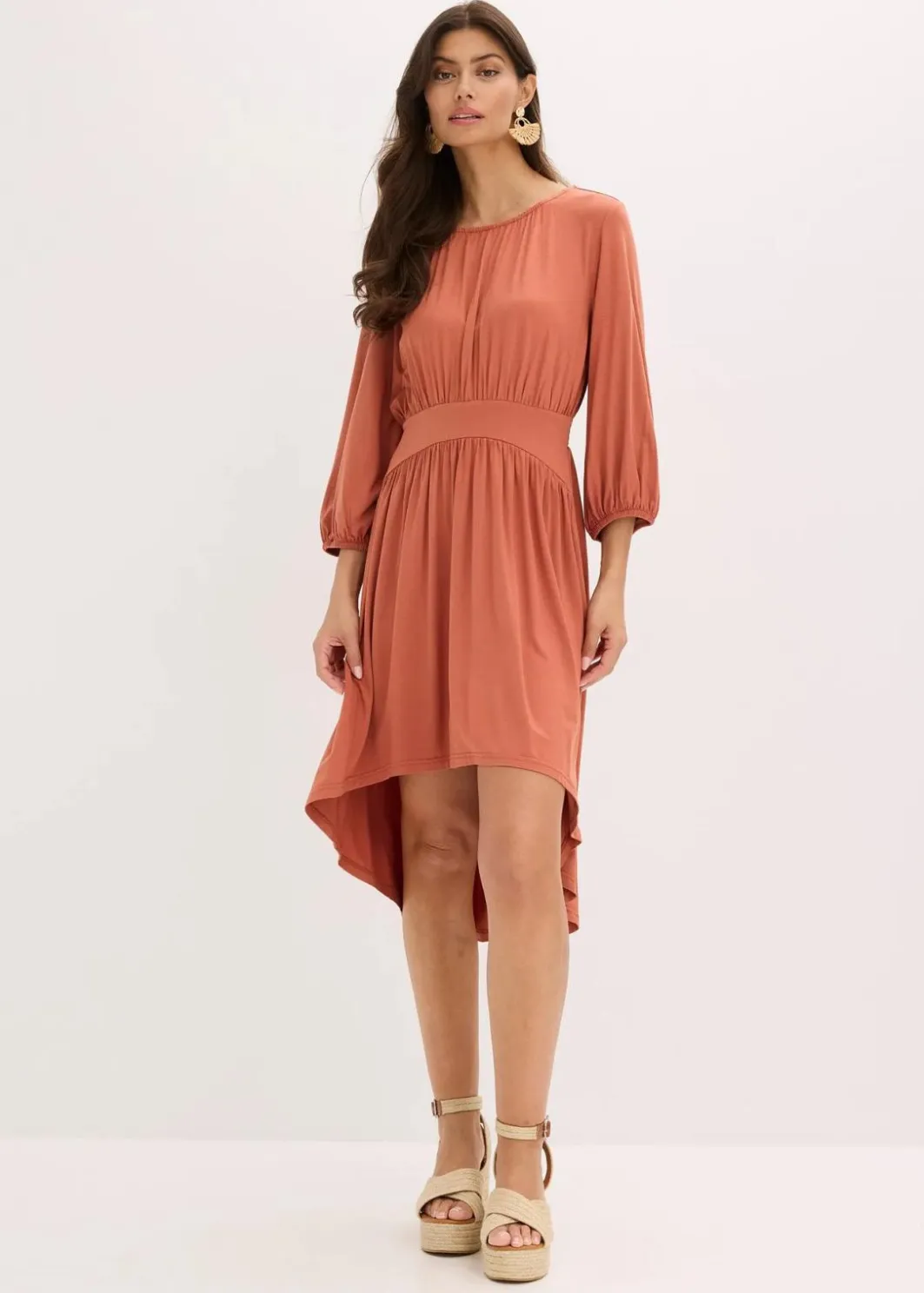 New Jerseykleid aus fließendem Viskose-Mix Damen Kleider|Bekleidung·Pullover & Strickjacken