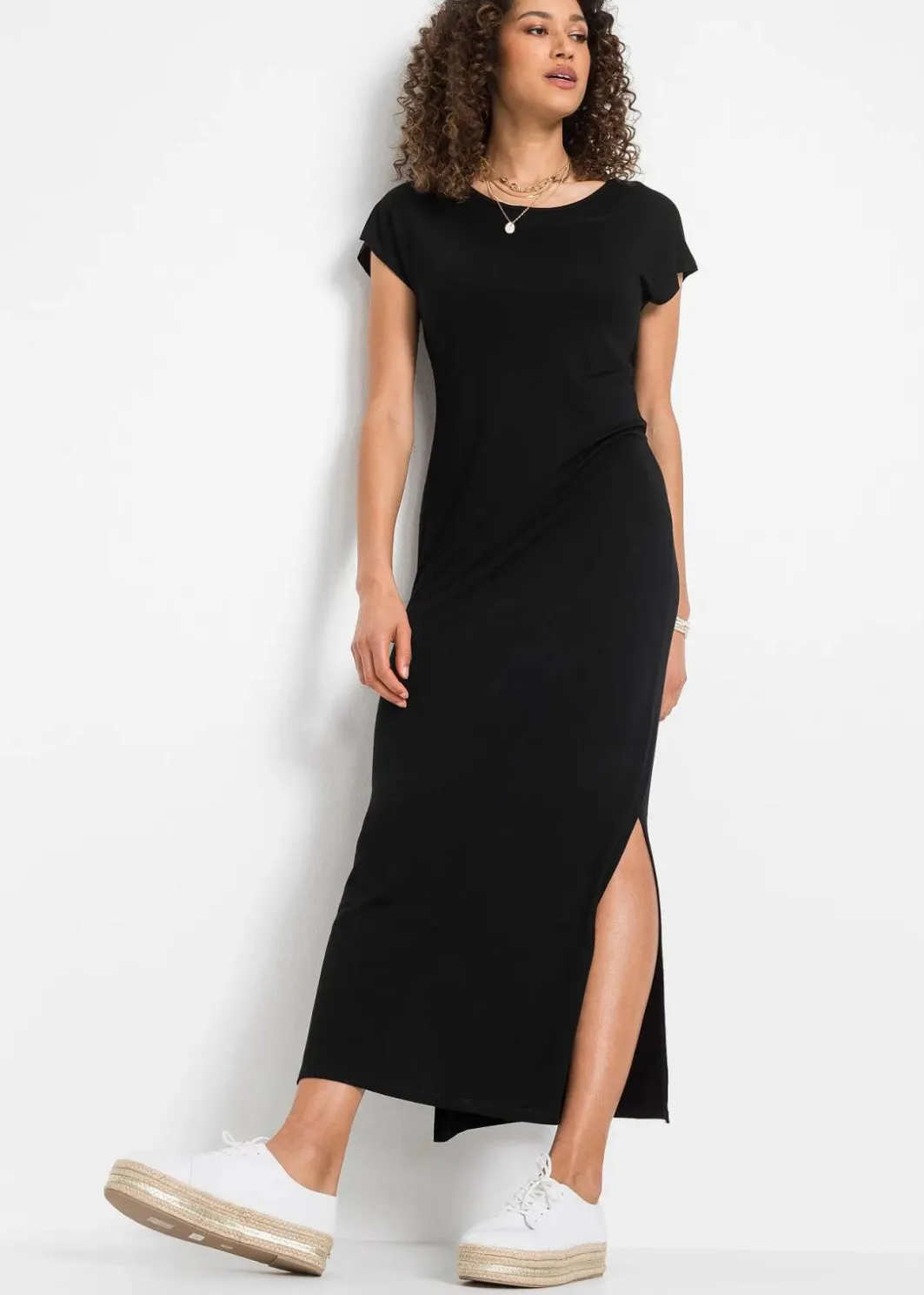 Clearance Jerseykleid aus fließendem Viskose-Elasthan-Mix Damen Kurzgrößen|Bekleidung·Pullover & Strickjacken