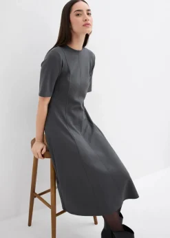 Discount Jerseykleid aus fließendem Viskose-Mix Damen Bekleidung·Pullover & Strickjacken|Kleider