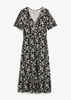 Damen bonprix Kleider|Nachhaltigere Materialien|Jerseykleid aus fließender Viskose