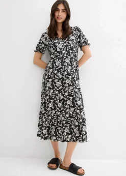 Damen bonprix Kleider|Nachhaltigere Materialien|Jerseykleid aus fließender Viskose