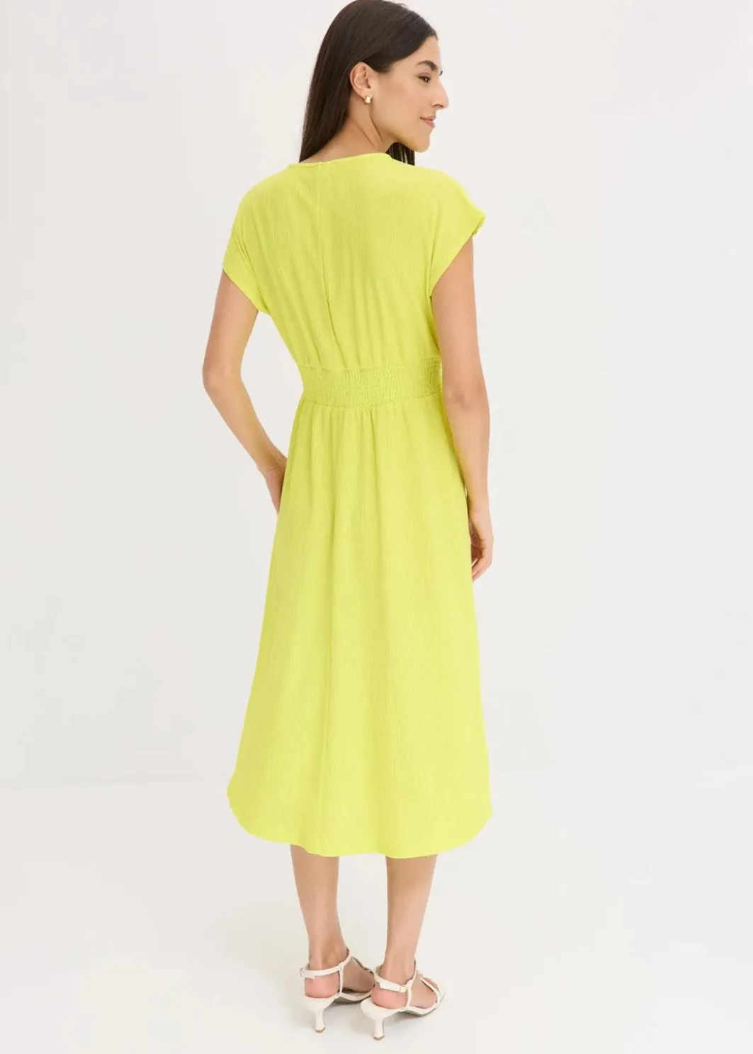 Online Jerseykleid aus luftigem Crêpe Damen Bekleidung·Pullover & Strickjacken|Kleider