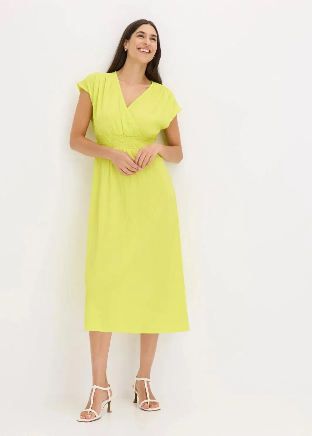Online Jerseykleid aus luftigem Crêpe Damen Bekleidung·Pullover & Strickjacken|Kleider