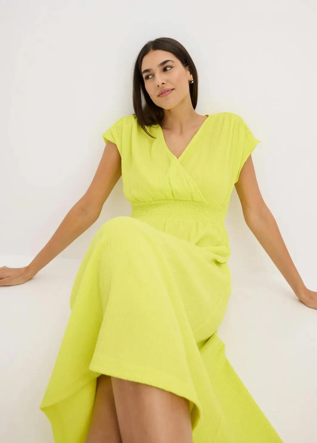 Online Jerseykleid aus luftigem Crêpe Damen Bekleidung·Pullover & Strickjacken|Kleider