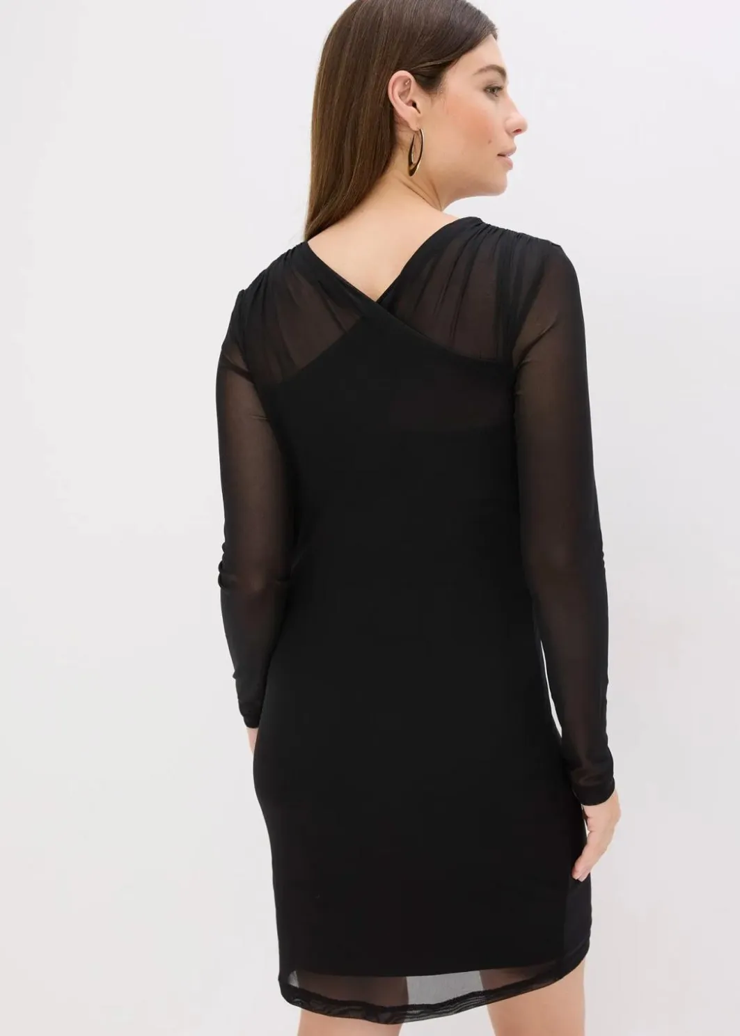 Hot Jerseykleid aus Mesh Damen Bekleidung·Pullover & Strickjacken|Kleider