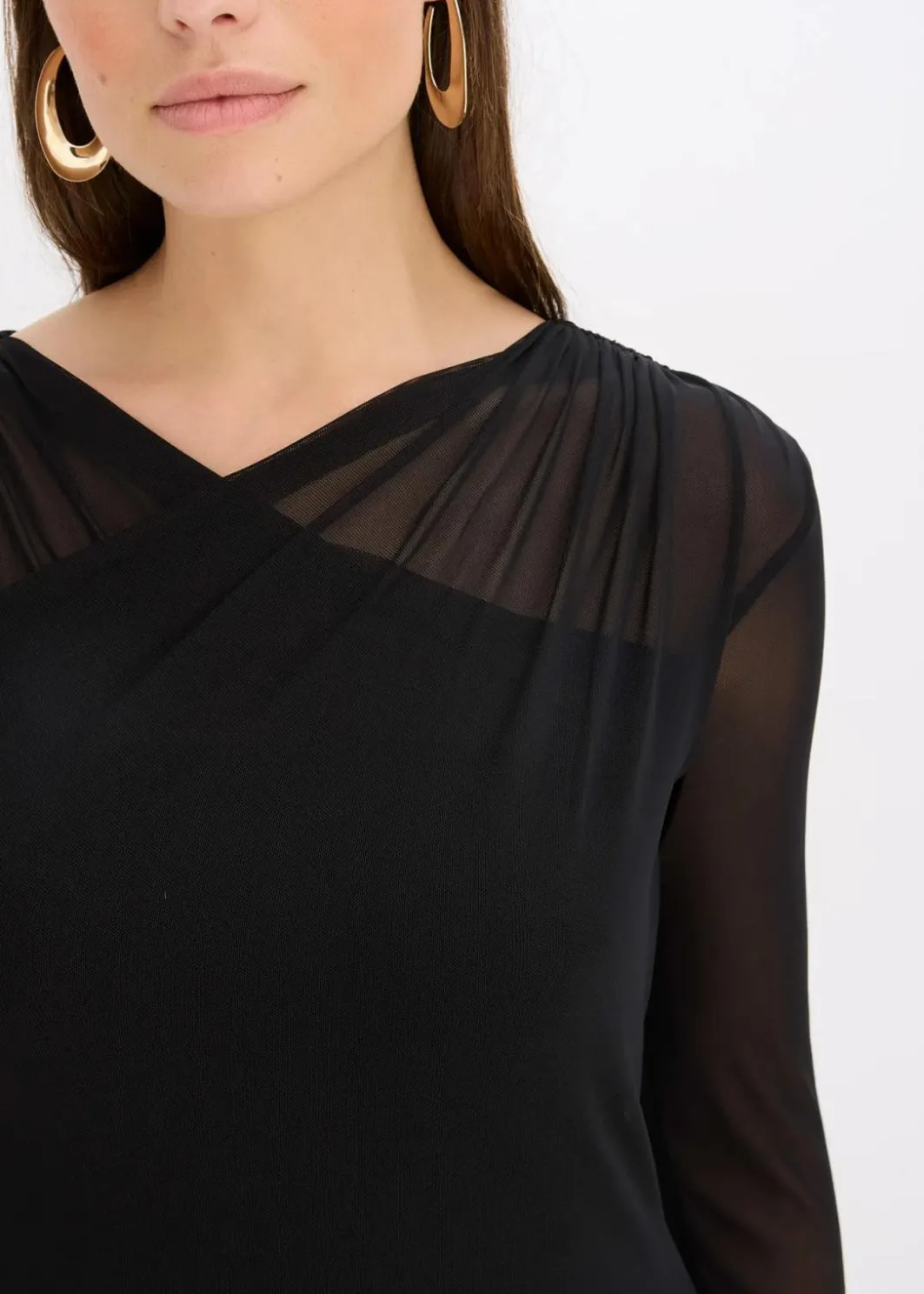 Hot Jerseykleid aus Mesh Damen Bekleidung·Pullover & Strickjacken|Kleider