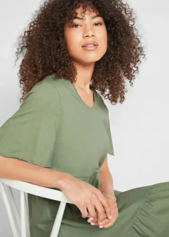 Damen bonprix Nachhaltigere Materialien|Kleider|Jerseykleid aus reiner Baumwolle
