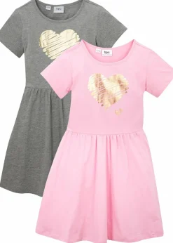 Online Jerseykleid aus reiner Bio-Baumwolle (2er Pack) Kinder Mädchen 2-8 Jahre·Nachhaltigere Materialien|Mädchen 9-16 Jahre·Nachhaltigere Materialien