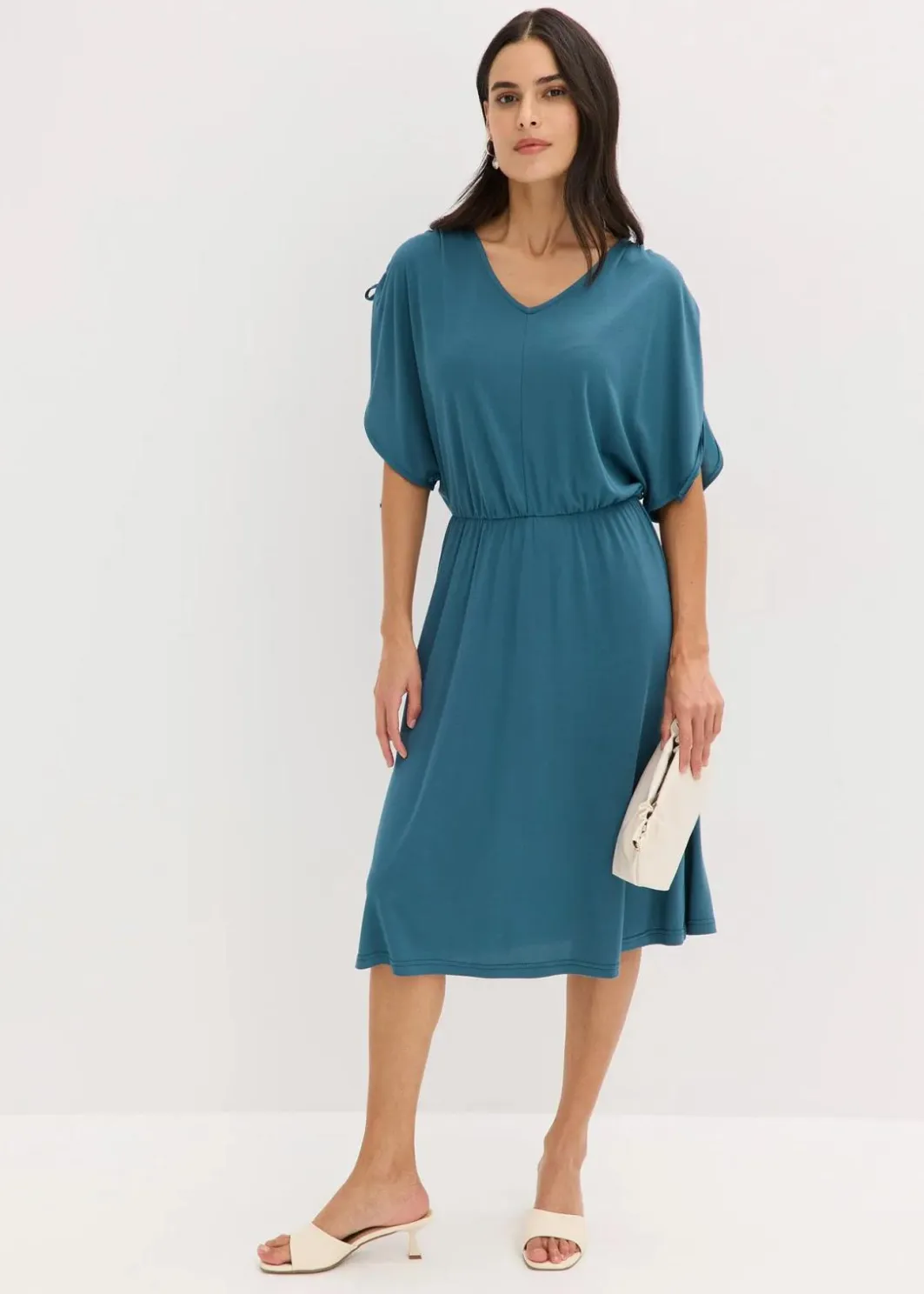 Damen bonprix Kleider|Bekleidung·Pullover & Strickjacken|Jerseykleid aus softem Modal-Mix