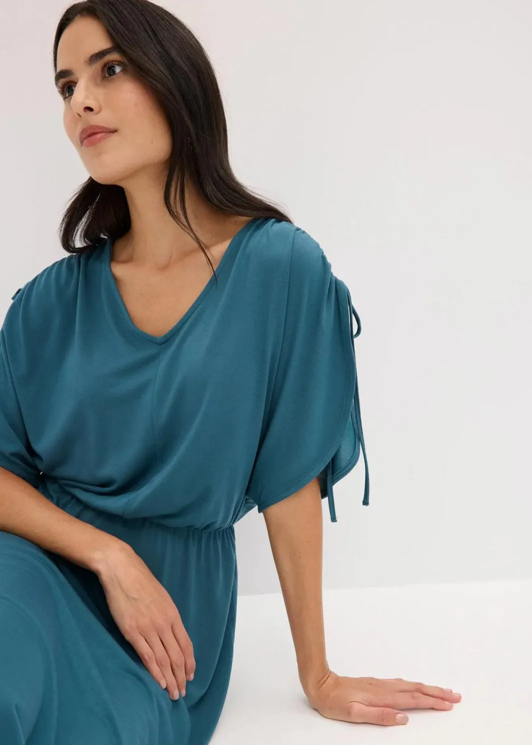 Damen bonprix Kleider|Bekleidung·Pullover & Strickjacken|Jerseykleid aus softem Modal-Mix
