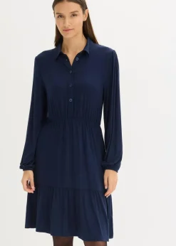 Outlet Jerseykleid aus softem Viskose-Mix Damen Bekleidung·Pullover & Strickjacken|Kleider