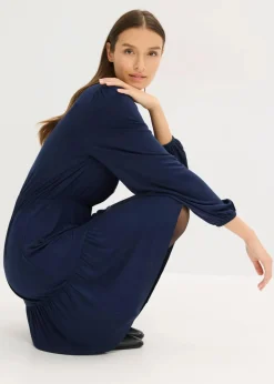 Outlet Jerseykleid aus softem Viskose-Mix Damen Bekleidung·Pullover & Strickjacken|Kleider