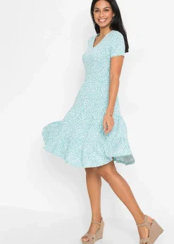 Discount Jerseykleid aus Viskose-Mix Damen Bekleidung·Pullover & Strickjacken|Kleider